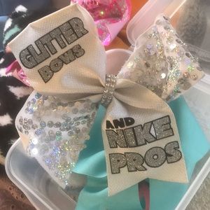 Glitter bows and nike pros cheer bow